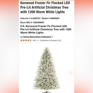 Kenwood Frasier Fir Flocked LED Christmas Tree